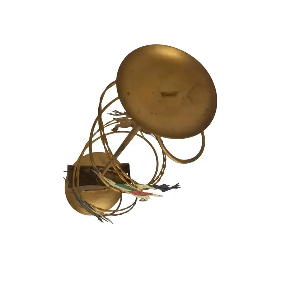 Vintage Christmas Brass Spiral Reindeer Sleigh Candle Holders Decor Set of 2